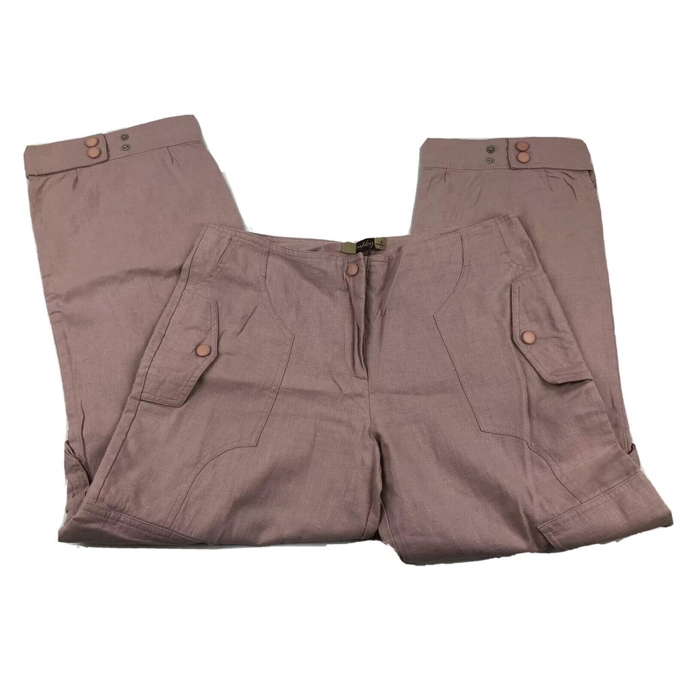 Ashley womens Cropped pants Size M Blush Pink Rose Color‎ BE-9